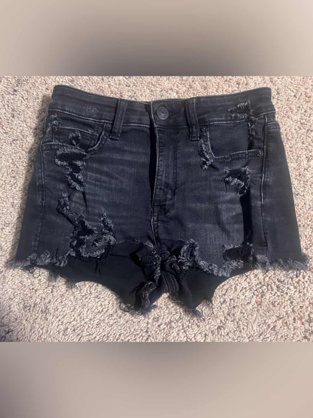 American Eagle Outfitters grey Distressed Denim Cutoff Shorts
